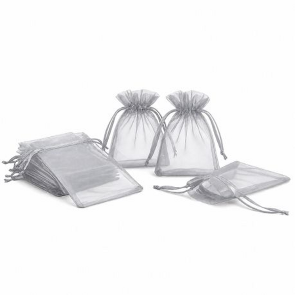 50 Organza 7cm × 9cm Bags in White, Black, Gold, Silver, Black and Red - Image 14