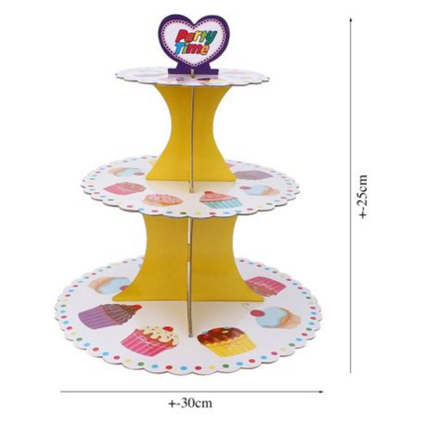 Party in Style: 3-Tier Cupcake Stand with Cupcake Design & Festive Message - Image 4