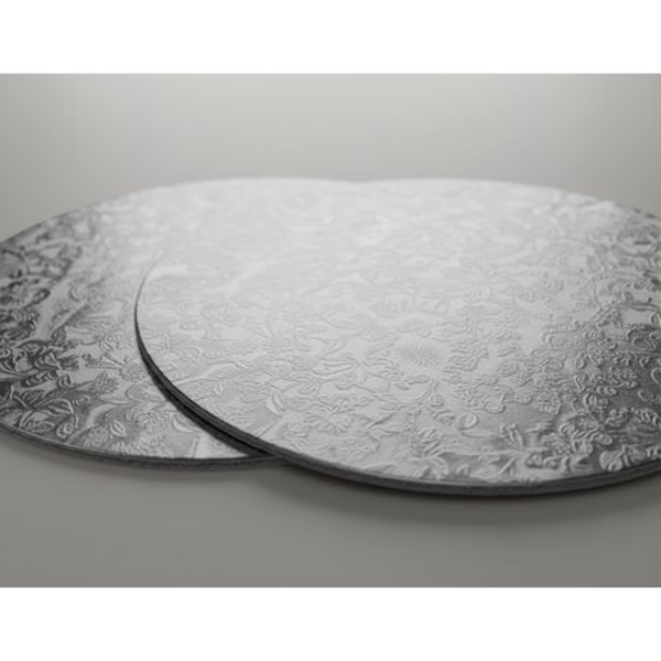 Sturdy Cake Plates Boards - Durable - Silver 30cm 2 Pack