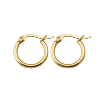 Elevate Your Style with the Sparkling 15mm Stainless Steel Hoop Earrings