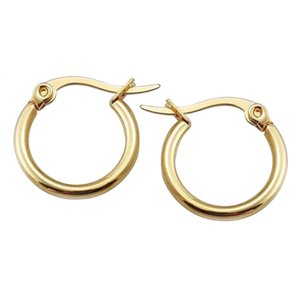 Elevate Your Style with the Sparkling 15mm Stainless Steel Hoop Earrings - Image 3
