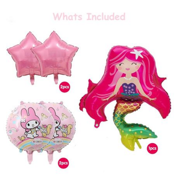 Whimsical Birthday Party Kit: 5 Pieces of Oceanic Fun with Mermaid Balloon. - Image 5