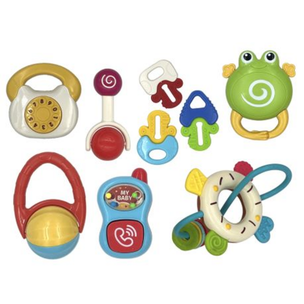 Soothe Sore Gums & Stimulate Senses, Our Soft, BPA-Free Rattle Teether Set