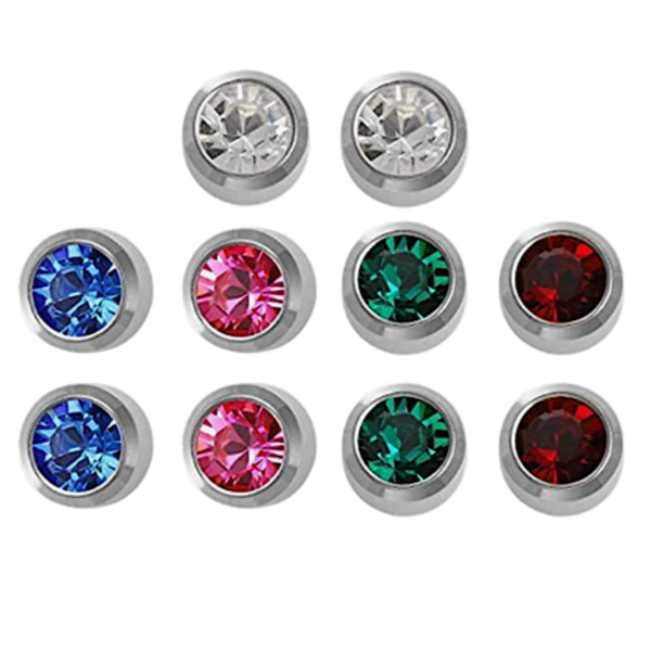 Colour Burst for Ears - Get Ready to Rock - 5 Pairs of Sterilised Studs