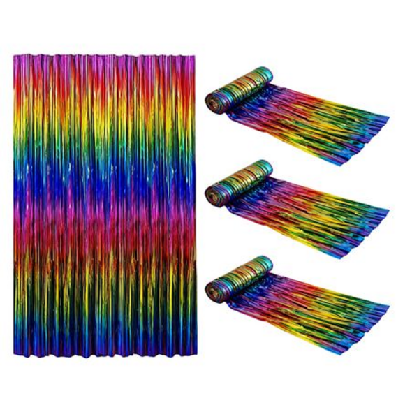 Shimmer and Shine with Our Pack of 4 Multicoloured Foil Curtains!
