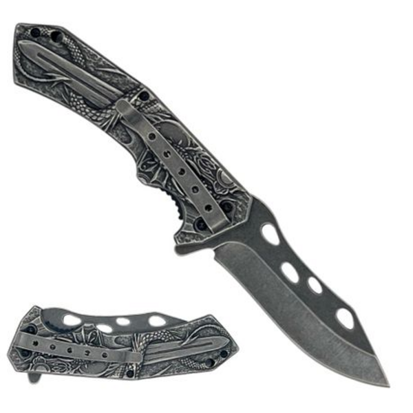 Mystical Dragon & Knight Sword Folding Tactical Assisted Opening Knife - Image 5