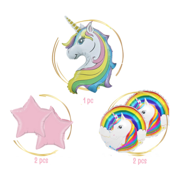 Magical Unicorn Birthday Party Decorations: 5-Piece Balloon Kit - Image 8
