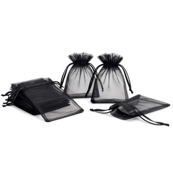 50 Organza 7cm × 9cm Bags in White, Black, Gold, Silver, Black and Red - Image 11