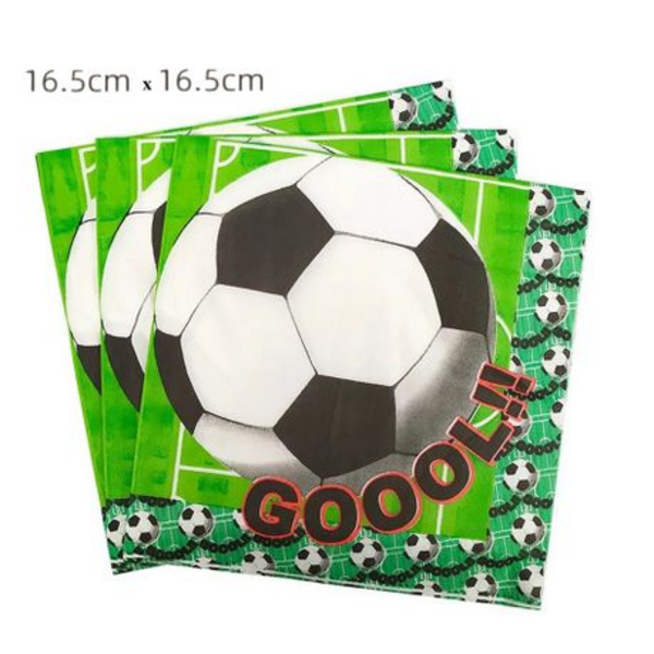 60-Piece Soccer GOAL Themed Disposable Partyware Set for 20 Guests