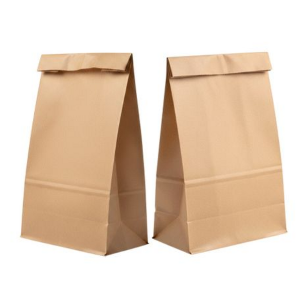 100 Pack Kraft Paper Gift Bags - 13x20cm Small Brown & White Treat Bags - Image 4