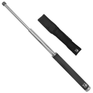 Stay Safe and Secure with Our Premium Tvb Police Baton Stick - Silver Rod with Black Handle