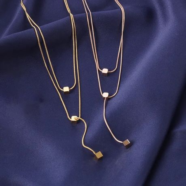 Triple the Charm: Square Pendant Necklace - Image 13