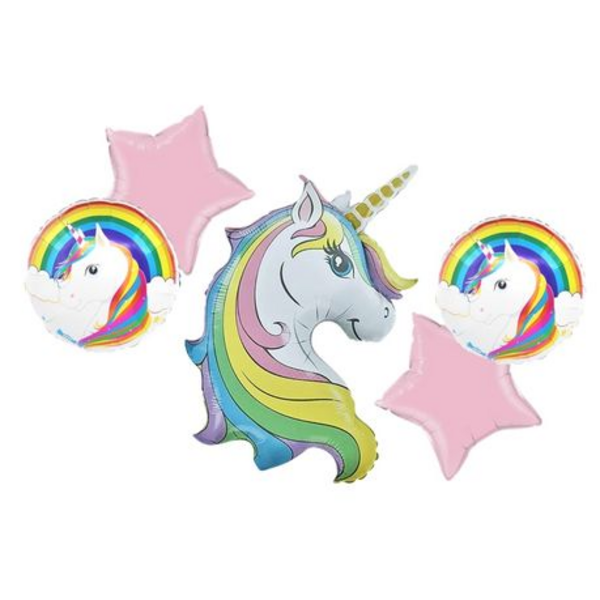 Magical Unicorn Birthday Party Decorations: 5-Piece Balloon Kit - Image 5