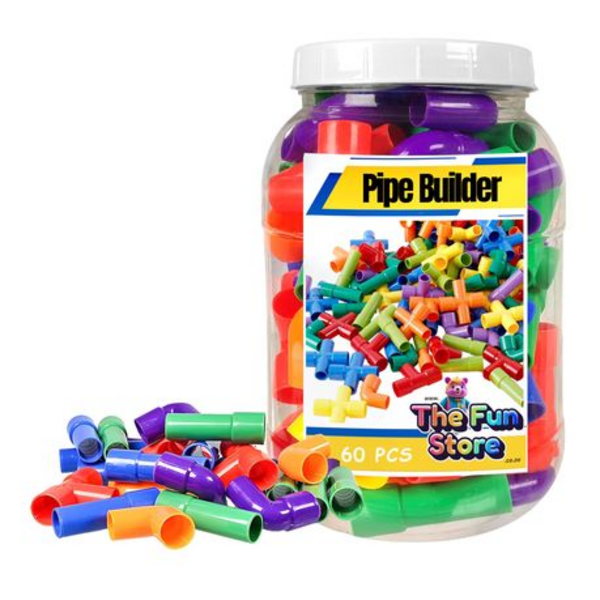 60 Piece Pipe Tube Building Interlocking Set Toys for Kids