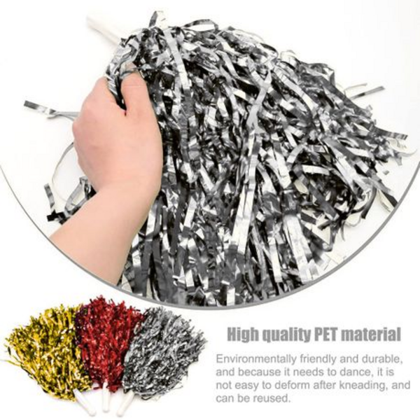 Sparkle in Every Shake Set of 2 Pom Poms - Vibrant Shine for Every Cheer - Image 6