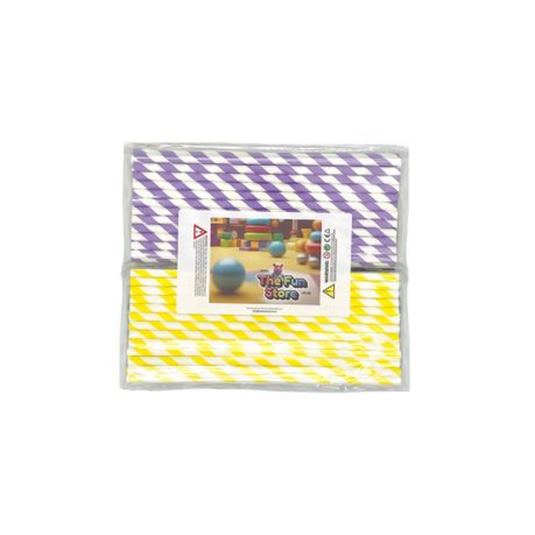 250 Eco-Friendly Paper Straws (10 Coloured Packs with 25 Straws in Each)
