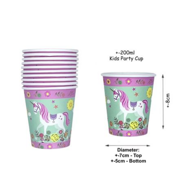 The Fun Store Magical Party Essentials Unicorn & Rainbow Tableware Set of 60 Pieces