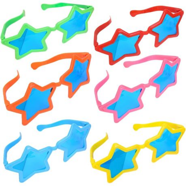 Oversized Jumbo Giant Star Shaped Glasses for Photo Props - 6 Pack