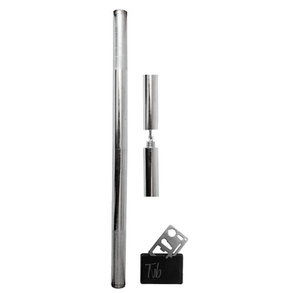 Tvb Dual Silver Steel Nunchuck Baton Stick for Training or Self Defence