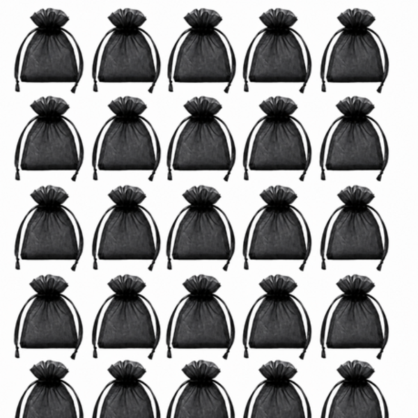 100 Organza 13cm x 18cm Bags in White, Black, Gold, Silver, Black and Red - Image 12