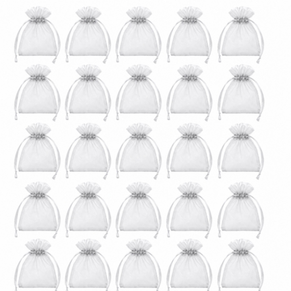 100 Organza 13cm x 18cm Bags in White, Black, Gold, Silver, Black and Red - Image 17