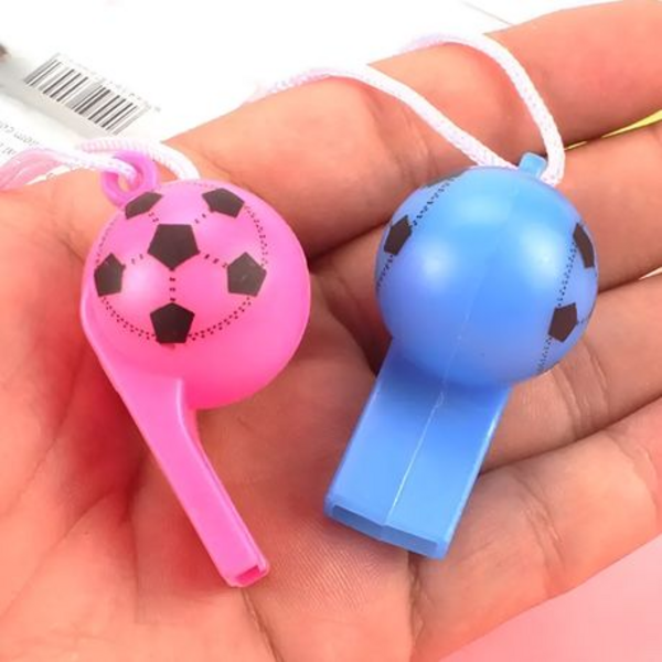 Whistle Stop Party Fun: 12 Pack of Colorful Soccer Whistles Non-Stop Noise