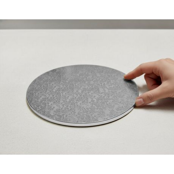 Sturdy Cake Plates Boards - Durable - Silver 30cm 2 Pack