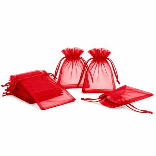 50 Organza 7cm × 9cm Bags in White, Black, Gold, Silver, Black and Red - Image 18