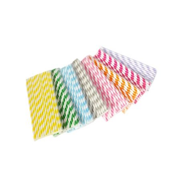 250 Eco-Friendly Paper Straws (10 Coloured Packs with 25 Straws in Each)