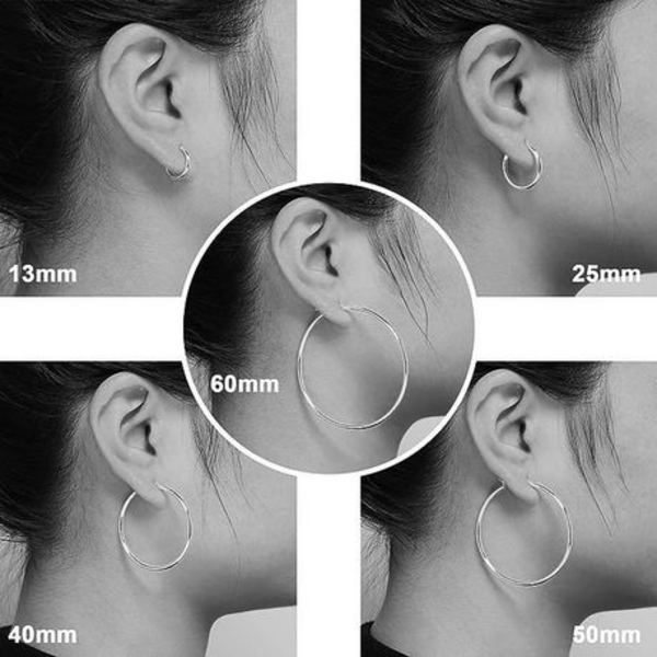 Elevate Your Style with the Sparkling 15mm Stainless Steel Hoop Earrings - Image 5