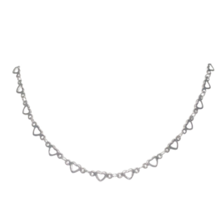 Shine Bright: Silver Heart Link Necklace -Your Timeless Statement Piece