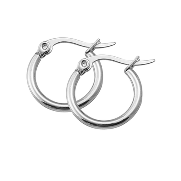 Elevate Your Style with the Sparkling 15mm Stainless Steel Hoop Earrings - Image 9