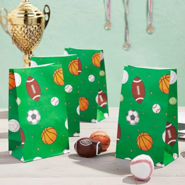 Score Big with Our 24-Piece Sports Balls Themed Gift Bags & Stickers. - Image 3
