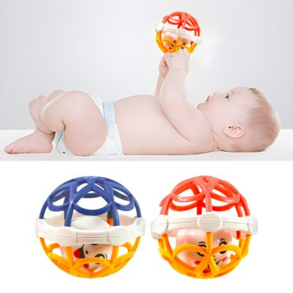 Kids/Baby Soft Rubber Rattle Ball Toy - Set of 2