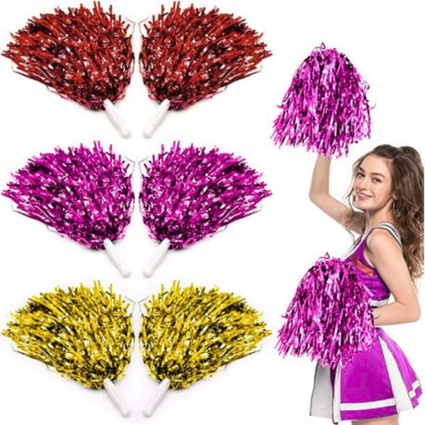 Sparkle in Every Shake Set of 2 Pom Poms - Vibrant Shine for Every Cheer - Image 5