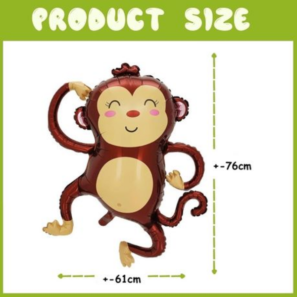 Jungle Adventure Balloons - 2 Pack of 3D Monkey Foil Balloons - Image 4