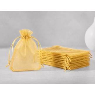 100 Organza 9cm x 12xm Bags in White, Black, Gold, Silver, Black and Red