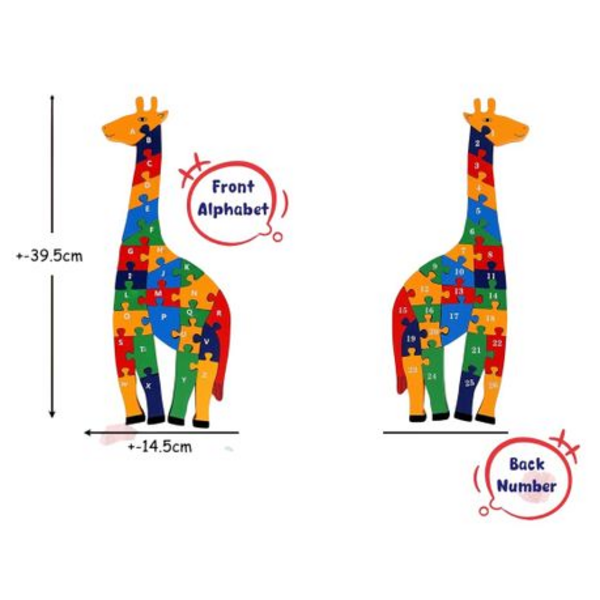 Puzzle Fun that Sticks its Neck Out 3D Wooden Puzzle - Set of 26 - Image 7