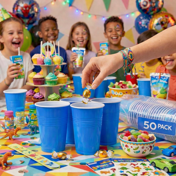 50 Disposable Party Cups - 470ml / 16oz Sturdy Plastic Drinking Cups - Image 5