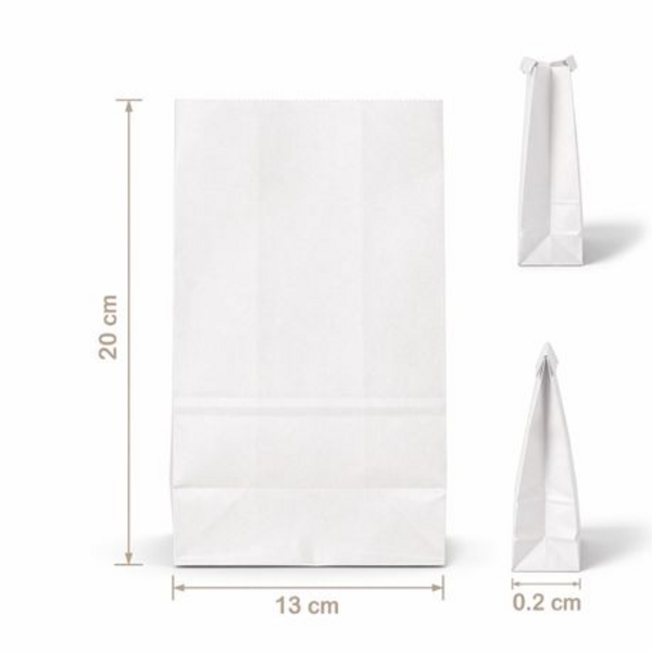100 Pack Kraft Paper Gift Bags - 13x20cm Small Brown & White Treat Bags - Image 12