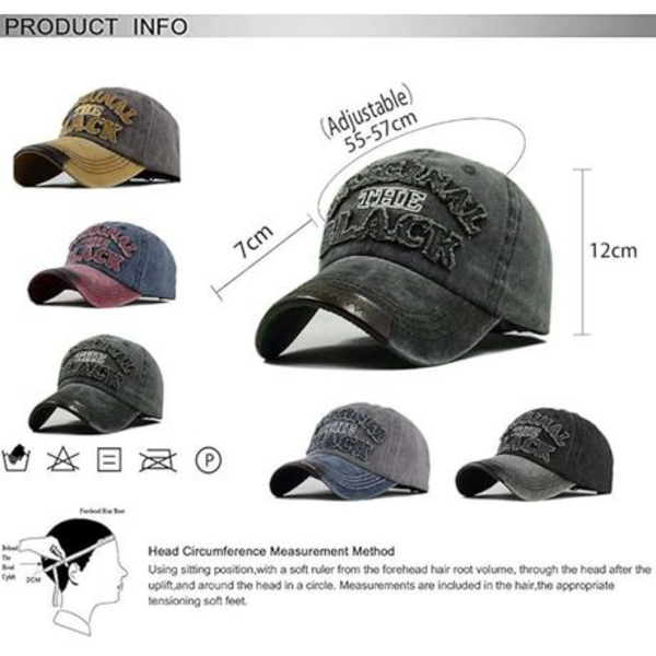 Black - Step Up Your Style with the Washed Classic Vintage Retro Baseball Cap! - Image 5
