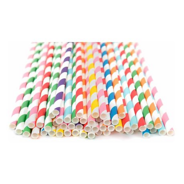 250 Eco-Friendly Paper Straws (10 Coloured Packs with 25 Straws in Each)