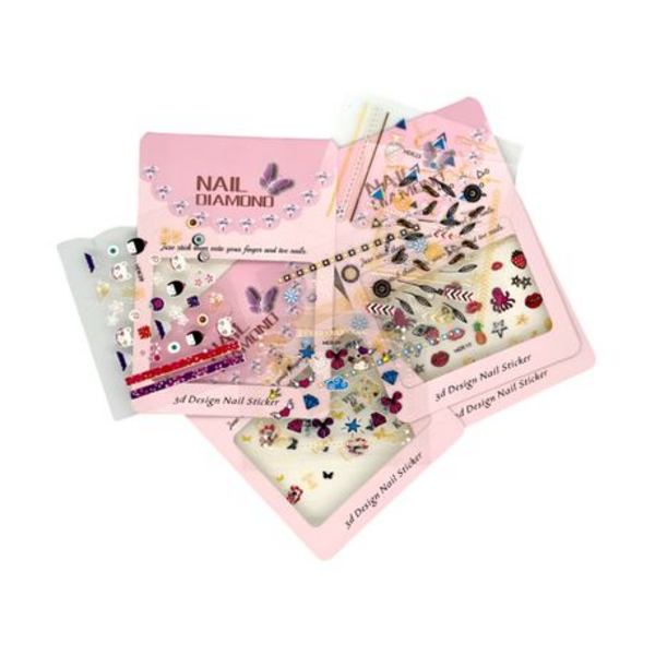 12 Piece Sticker Pack with Raised Designs, Perfect for Girls' Parties.