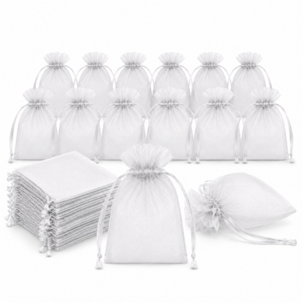 100 Organza 13cm x 18cm Bags in White, Black, Gold, Silver, Black and Red - Image 13