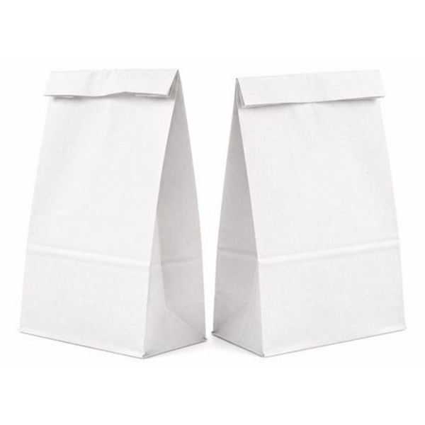 100 Pack Kraft Paper Gift Bags - 13x20cm Small Brown & White Treat Bags - Image 8