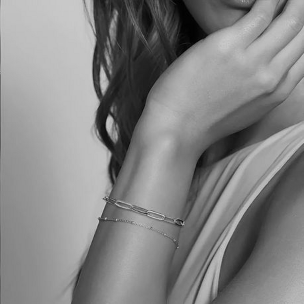 Stacked Style: The Double Layered Paperclip & Bead Bracelet Set - Image 13