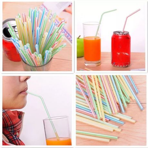 Sip in Style: 400-Piece Pack of Pastel Colored Bendable Twisty Straws