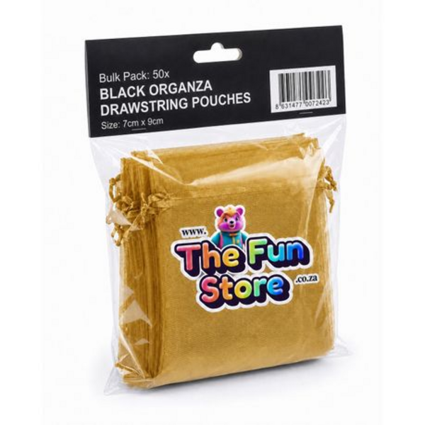 50 Organza 7cm × 9cm Bags in White, Black, Gold, Silver, Black and Red - Image 27