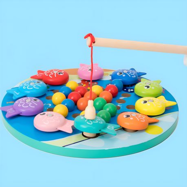Unbox - Wooden Magnetic Fishing & Beads Clipping Kids Interactive Toy Game