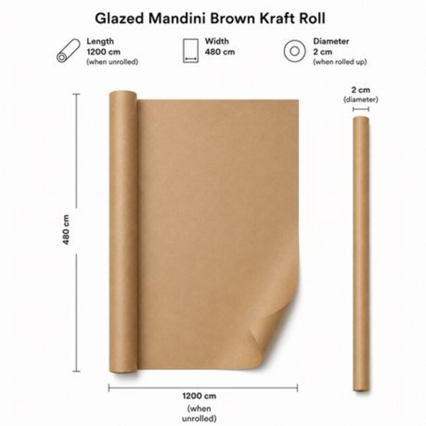 Brown Kraft Paper Roll - 1.2m x 10m - Light - Eco-Friendly - Packing Craft